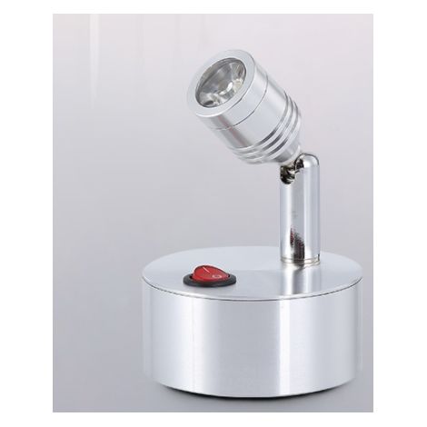 Projecteur à LED sans fil alimenté par batterie, lampe murale à LED blanche, tête d'armoire, lampe de table avec lampe rotative, mini spot de mariage 1W, lumière chaude argentée. (1/2)