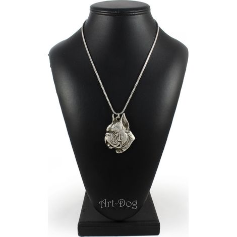 Boxer, Boxer II: collar con colgante de perro en cadena de plata, joyería única de Art-Dog. (1/5)