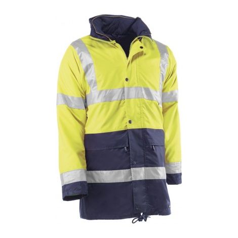 HV780/3XL PARKA DESMONTABLE 100% POLIESTER OXFORD/PU BANDAS REFLECTANTES 3M AMARILLO FLUO - JUBA