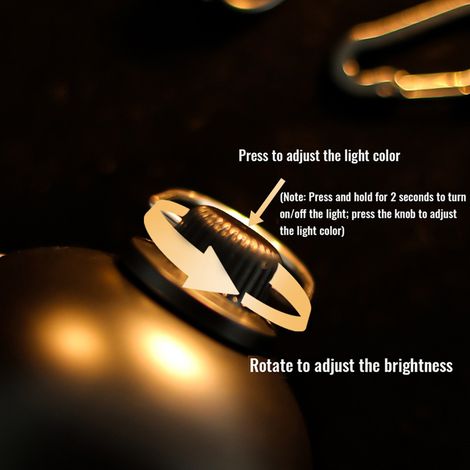 Wiederaufladbare und tragbare LED-Campinglampe mit 2000 mAh Kapazität, ideal für Camping, Wandern und Notfallsituationen. (1/5)