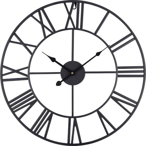 Wall Clock Large Without Ticking Sound, Silent 40 cm, Roman Numerals, Quartz, Battery-Operated Wall Clock, Easy to Read, for Room, Home, Kitchen, Bedroom, Office, School (1/5)