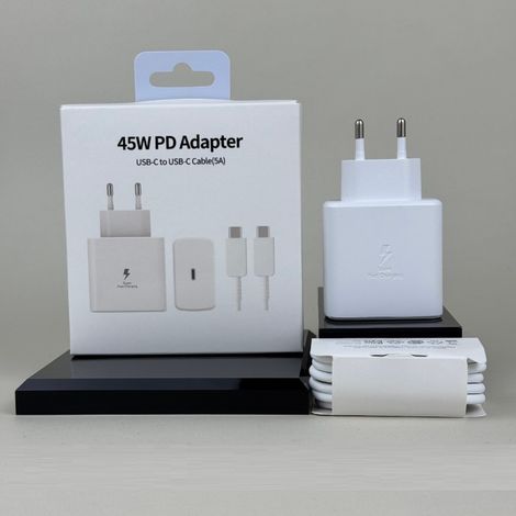 Kit de chargeur rapide Samsung 45 W (tête de charge + câble de données) - noir