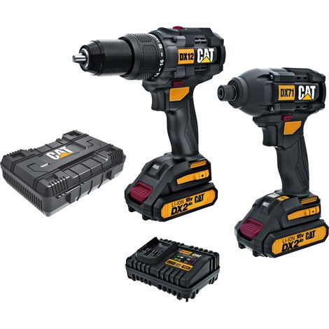 DX12 IMPACT DRILL KIT + DX71 IMPACT WRENCH WITH BATTERIES CATERPILLAR DX12 (1/5)