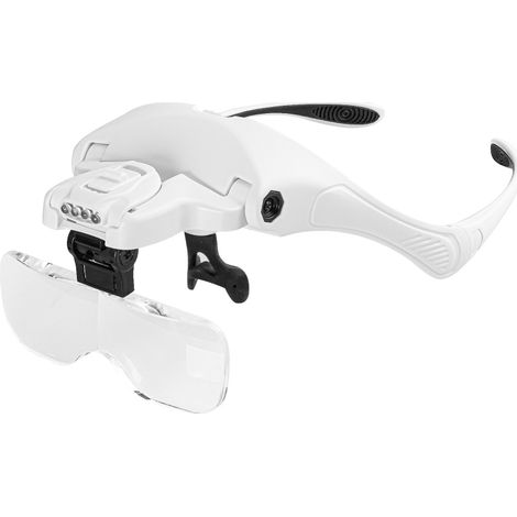 Loupe frontale LED 5 lentilles 1,0x-3,5x rechargeable – 2 niveaux luminosité, pour circuits imprimés, montres et bijoux (1/5)