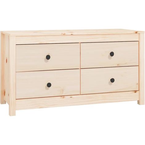 Aparador auxiliar rústico y práctico para almacenamiento 100 x 40 x 54 cm fabricado en madera de pino natural 020048464 (1/5)