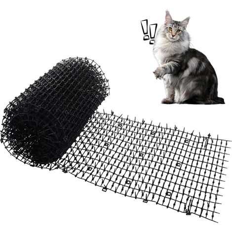 30x200CM Anti Cat Spikes - Black Plastic Cat Scat Mat with Spikes, Cat Repellent Mat Prickle Stirp Pet Deterrent Net for Garden, Fence, Indoor, Outdoor (1/5)