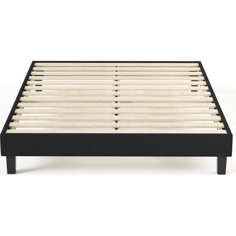 Sommier à lattes 180x200 tissu déco noir - Axel (1/4)