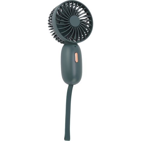 Tragbarer Ventilator mit USB-Anschluss, 3 Geschwindigkeitsstufen, kompakte Größe, 500 mAh Akku, leistungsstark, ideal für Zuhause, Büro und Reisen (grün). (1/5)