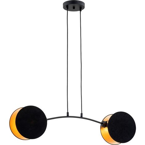 Lampada a Sospensione Motif, Acciaio verniciato a polvere, Nero, Oro, 82x100x11 cm (1/5)
