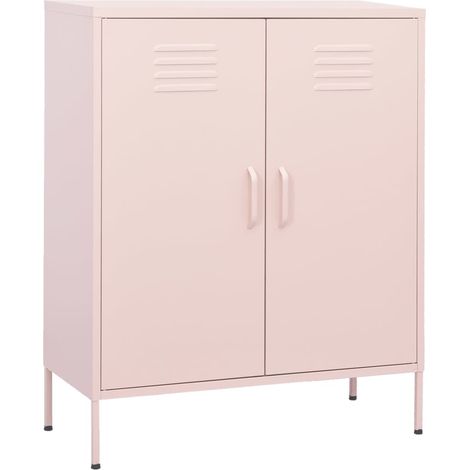 Beistellschrank Rosa 80x35x101,5 cm Stahl