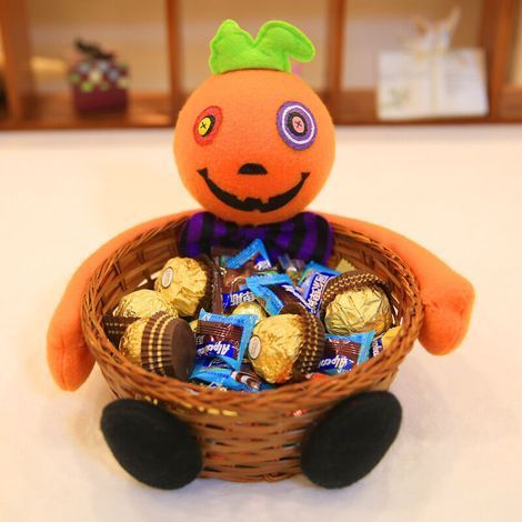 Décoration d'Halloween, bol à fruits, décoration de bar, pour bonbons, biscuits, eau(Panier citrouille) (1/5)