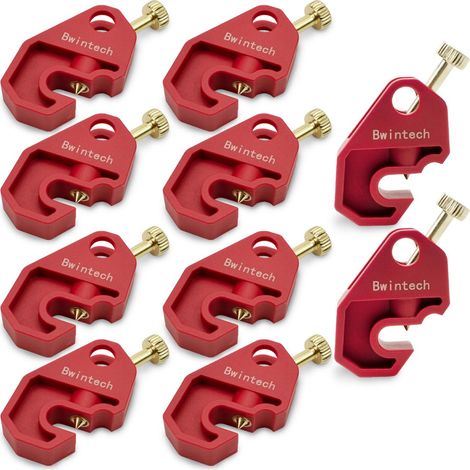 10 Pcs Verrouillage de disjoncteur miniature rouge avec vis, interrupteur pneumatique standard, pour l'isolation de l'alimentation électrique (1/5)