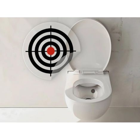 Lot de 5 autocollants pour toilettes - 5 designs différents - Cible de WC amusante et à motif - Décoration de toilettes (5 x Bullseye) (1/5)