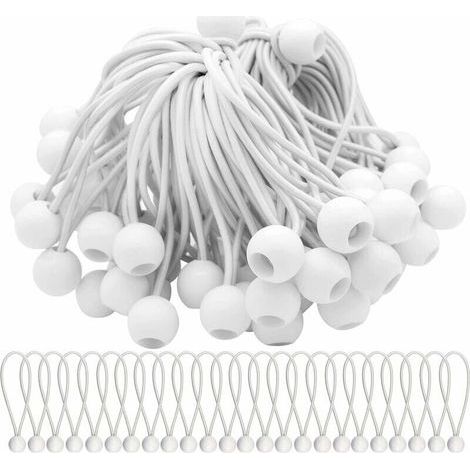 Lot de 50 tendeurs élastiques avec boules élastiques pour chapiteaux, tentes, banderoles et bâches. (1/5)