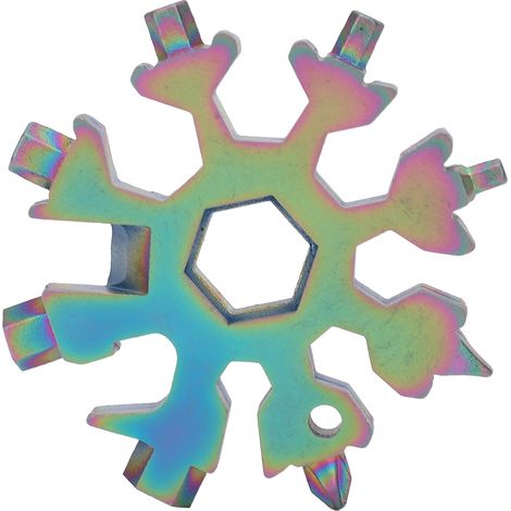 18in1 outil multifonction en forme de flocon, acier à haute teneur en carbone, clé à molette portable et clé hexagonale (1/5)