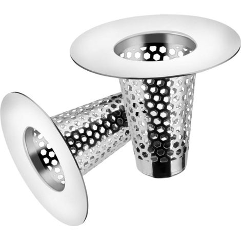 2 pièces Filtre Crépine Inox Vidange Sol – Anti-bouchon Cheveux Installation Facile – for Salle de Bain Cuisine Douche Lavabo Évier Plancher Drainage Rapide Maille Métallique (1/5)