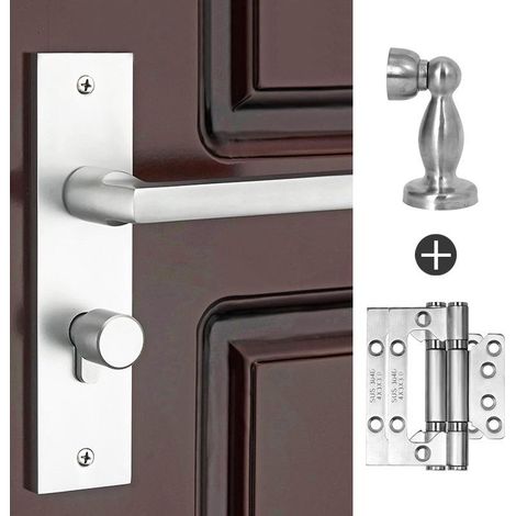Serrure en aluminium spatial, serrure de porte intérieure, serrure de poignée de salle de bain, serrure de panneau silencieuse au design simple et élégant (1/5)