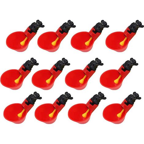Abreuvoir automatique pour poules et volailles, kit de 12 tasses de remplissage avec robinet d'abreuvement pour abreuvoir DIY (1/5)