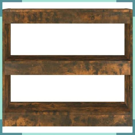813614 Bibliothèque/Séparateur de pièce chêne fumé 80x30x72 cm (1/5)