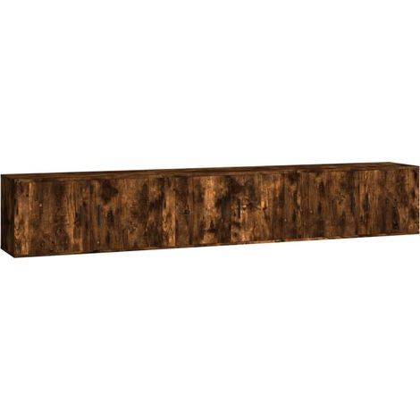 Mobili TV a parete mensola multimediale credenza TV sala da pranzo soggiorno camera da letto 3 pezzi rovere affumicato 80 x 345 x 40 cm marrone 020029047