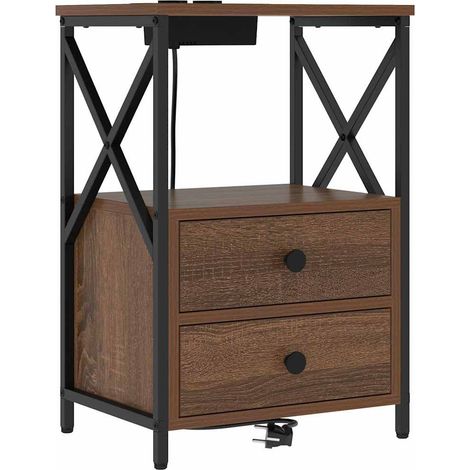Nachttisch Braun Eichen-Optik 40 x 31 x 60 cm Holzwerkstoff vidaXL