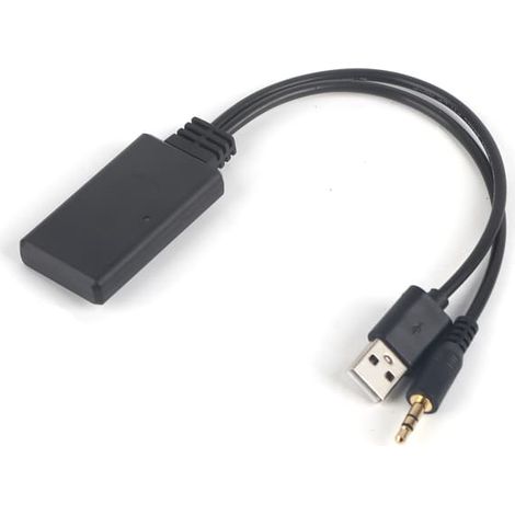 Câble audio AUX pour voiture 3,5 mm / 0,14 pouce, adaptateur récepteur Bluetooth sans fil, accessoires audio stéréo Hi-Fi pour voiture (1/2)
