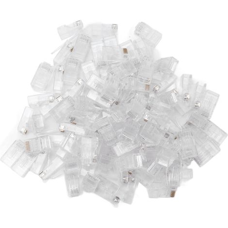 100 pièces TF2005A connecteur RJ45 8P8C CAT6 non blindé tête cristal Ethernet pour PC portables routeurs (1/5)