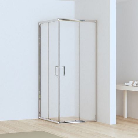 Box doccia angolo 90x90 altezza 170cm vetro anticalcare trasparente  CHIARA EDGE-Q kamalu