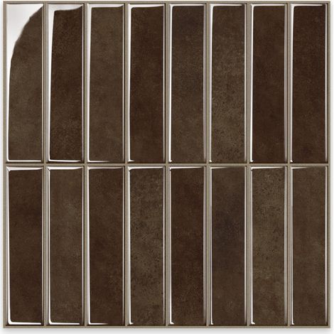 Lot de 10 feuilles d'autocollants muraux 3D marron foncé, adhésifs et imperméables pour cuisine et salle de bain (30,5 cm / 12 pouces) (1/3)