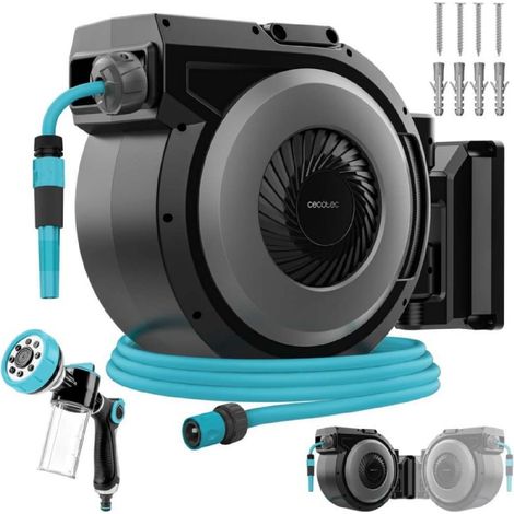 Cecotec Schlauchrolle, 30 m, HydroShell 300 Pro, automatische Aufwicklung mit SlowReturn und Smooth Technology