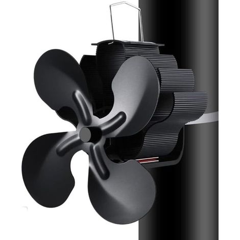 Holzofenventilator, 4-Blatt-Kaminventilator mit Wärmeantrieb für Gas/Pellets/Holz FLITI (1/4)
