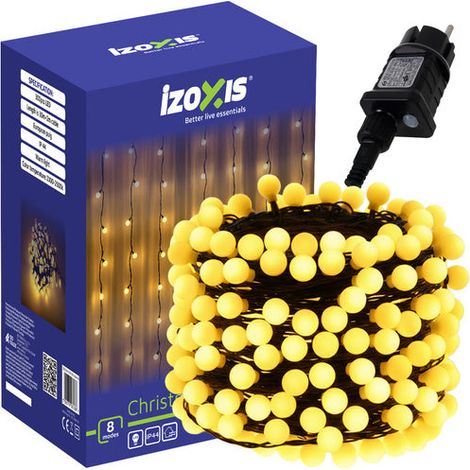 300 luci di natale a led bianco caldo 30 m 8 modalita