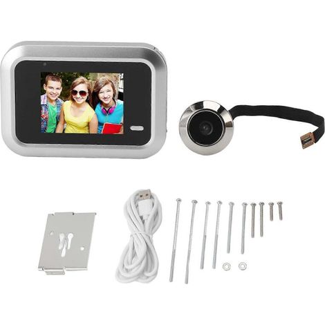 Sonnette vidéo électronique GETIT avec judas, grand angle, audio HD et surveillance audio, compatible avec la maison.-AquaForge