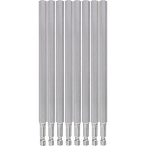8 Pièces Embout Tournevis Magnétiques,Extra Long 200mm Tamper Proof Tournevis en Acier S2,Tige Hexagonale de 1/4" pour Tournevis Électrique Manuel (1/5)