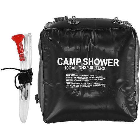 Sac de douche solaire 40L pour camping, poche à eau extérieure avec corde, chauffe par le soleil, idéal voyage et bivouac. (1/5)