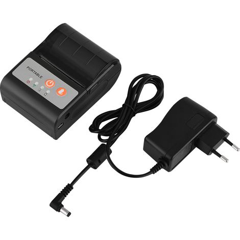 Tragbarer 58-mm-Bluetooth-Thermodrucker für Android und iOS, schwarz, 110–240 V (1/5)