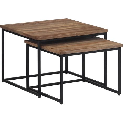 Satztische 2 Stk. Massivholz Teak
