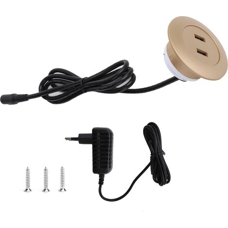 Prise Double USB 2.0 pour Canapé Reclinable Électrique - Alimentation 100-240V avec Fiche UE Dorée (1/5)