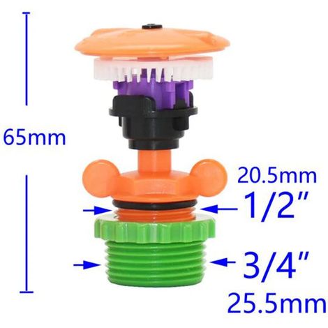 (Extension 1I2 3I4) Arroseur rotatif escamotable pour ferme, pelouse et jardin, buse d'arrosage et d'irrigation, 1 pièce (1/5)