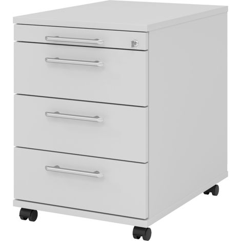 bümö office Rollcontainer - 3 Materialschubladen Grau