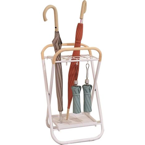 Porta-Parapluie Pliable avec Crochets Pliable Porte Parapluie pour entrée avec Plateau à Goutte Amovible Support à Parapluie pour intérieur extérieur Maison Bureau