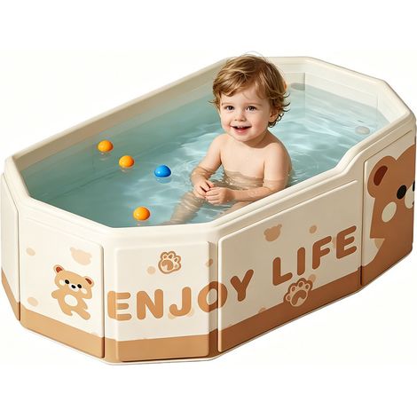 Babybadewanne faltbar – antibakterielle Kinderbadewanne mit Wärmeisolierung, platzsparend, für Kinder von 0 bis 8 Jahren, inkl. rutschfester Oberfläche, 99 % antibakterieller Schutz