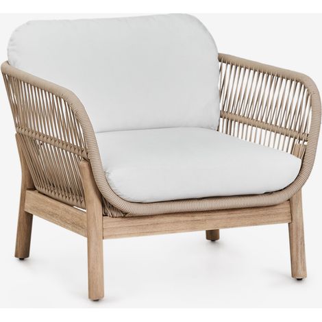 Fauteuil de jardin en aluminium et bois d'acacia Karvia SKLUM (1/5)