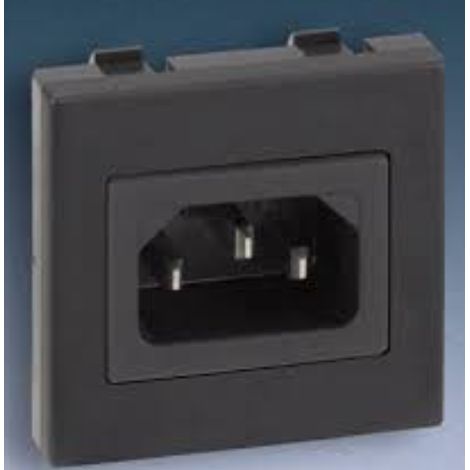 Presa con coperchio K45 IEC320 230V maschio (C14) nera, TSC-K305A-14