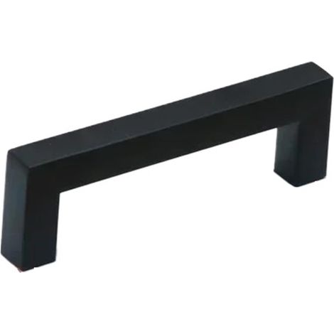 Poignées de meuble carrées 108 mm, porte noires, boutons cuisine (1/3)