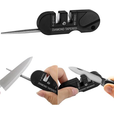 Afilador de cuchillo portatil 4 en 1  Negro (1/5)