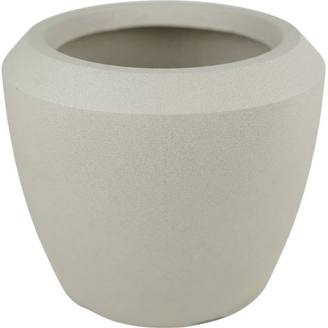 Vaso per piante vere o artificiali Moderno in HDPE Effetto Grafite beige 33 cm  caspo Fioriere da Interno ed Esterno con Foro di Scolo e Tappino Resistenti UV e Intemperie per terrazzo giardino casa