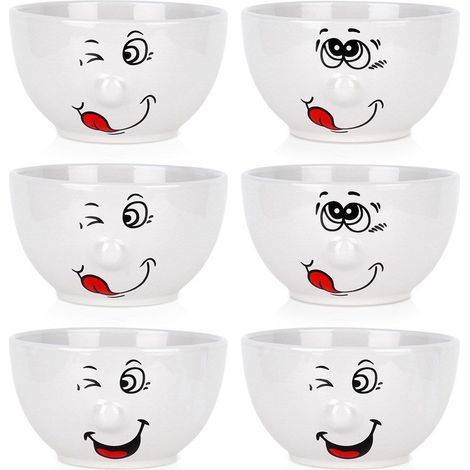 Keramik smiley schalchen 135 cm 550 ml 6 stk