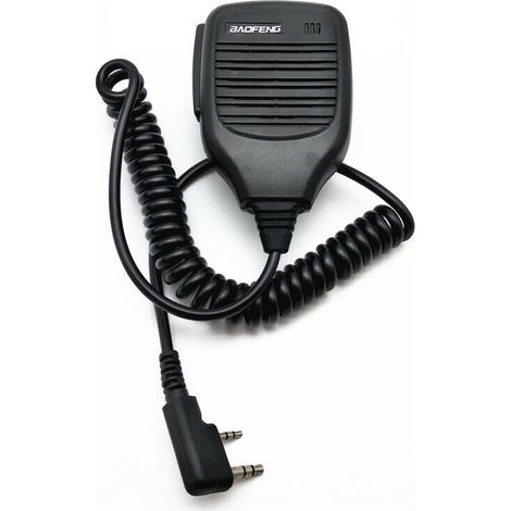 Bardusch-Micro Haut Parleur 2 Broches Talkie Walkie Micro Portable Compatible avec Talkie Walkie Baofeng UV 5R BF 888S BF 88E RT24 RT22 RT27 Kenwood WOUXUN TYT HYT (1 Pcs) (1/5)
