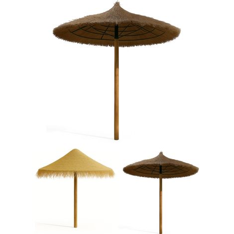 Sombrilla Natural de Brezo o Esparto Comunidades, Chiringuitos, Jardín y Piscina Resistente y Artesanal Parasol Tropical (1/5)